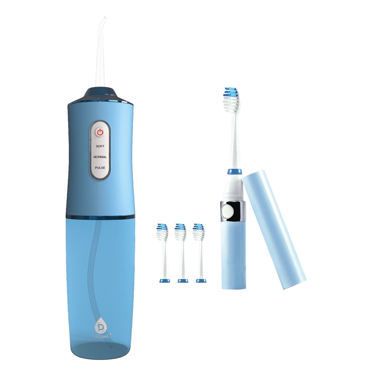 Pursonic Water Flosser & Portable Sonic Toothbrush Oral Care Bundle – Complete On-the-Go Dental Hygiene Kit