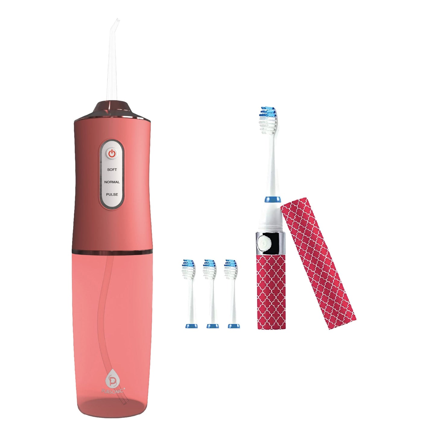 Pursonic Water Flosser & Portable Sonic Toothbrush Oral Care Bundle – Complete On-the-Go Dental Hygiene Kit